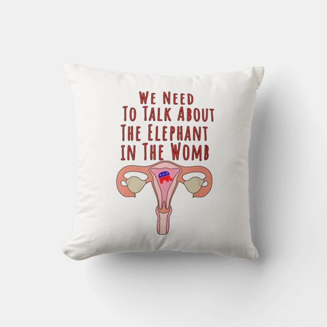 Coussin We Need to Talk About The Elephant In The Womb (Recto)