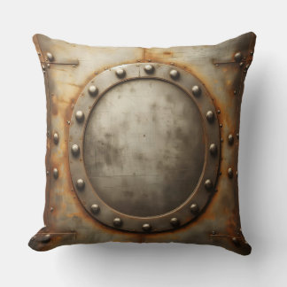 Coussin weathered steel, metal look