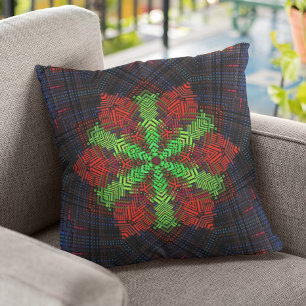 Coussin Weave Mandala Red Green and Blue