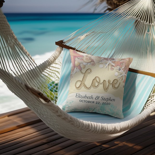 Coussin Wedding shower Summer Sea Beach Starfish Seashs (Créateur téléchargé)