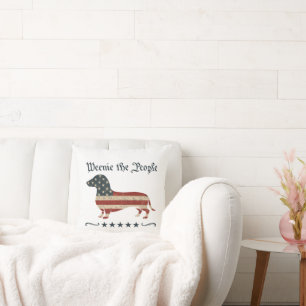 Coussin Weenie Le Peuple Dachshund 4 juillet