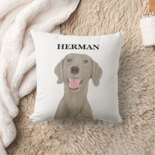 Coussin Weimaraner réversible personnalisé