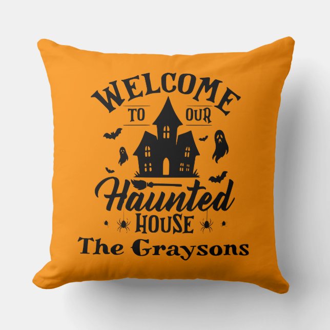 Coussin Welcome To Our House Halloween Spooky Decor (Recto)