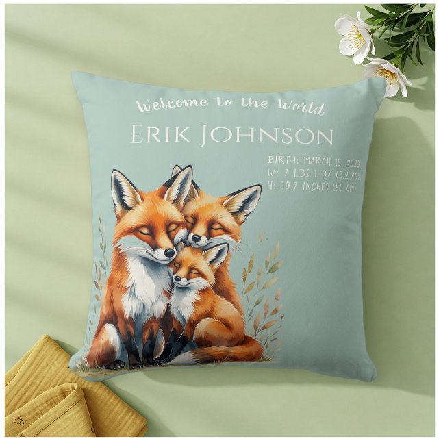 Coussin Welcome to the World - Personalized Birth Pillow  (Créateur téléchargé)