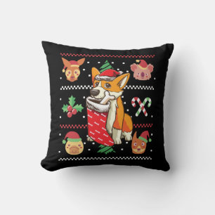 Coussin Welsh Corgi Chien laide Noël