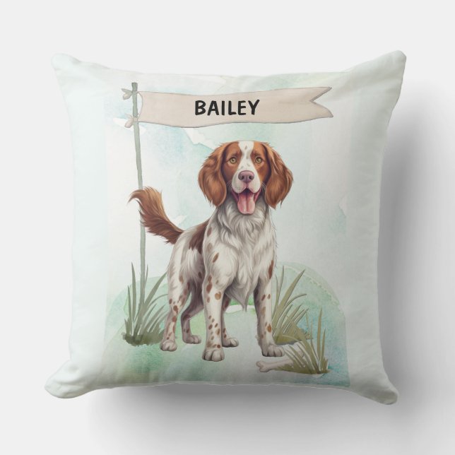 Coussin Welsh Springer Spaniel Aquarelle Chien Personnalis (Recto)