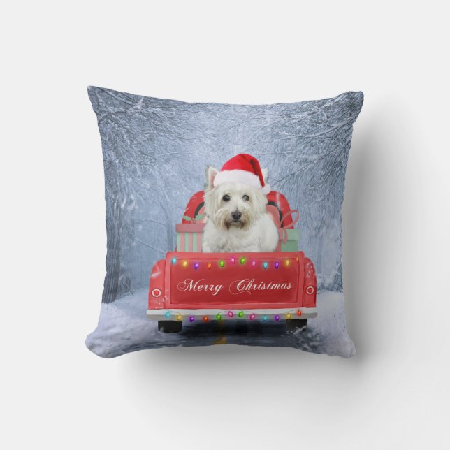 Coussin West Highland White Terrier Dog dans un camion de  (Recto)