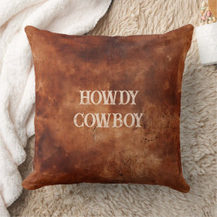 Coussin Western Brown Howdy Cowboy Brown
