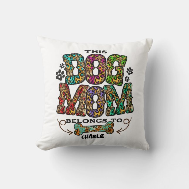 Coussin Western Leopard Patch Motif Chien Maman Animal Ani (Recto)