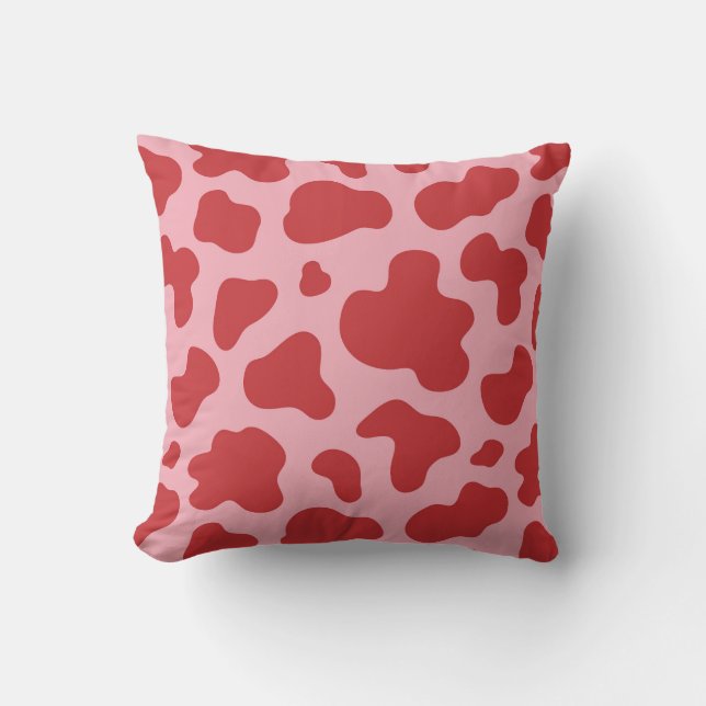 Coussin Western Valentines Day Cow Print Cowgirl Pink Red (Recto)