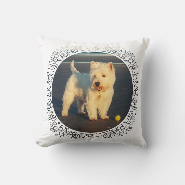 Coussin Westie au PILLOW de l'Océan (Recto)