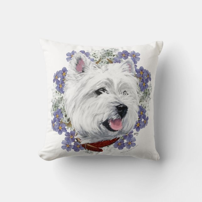 Coussin Westie Ne m'oublie pas (Recto)