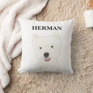 Coussin Westie personnalisé West Highland Terrier