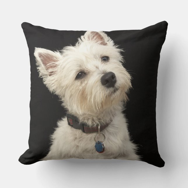 Coussin Westie (terrier des montagnes occidental) avec le (Recto)