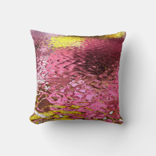 Coussin Wet Look rose Abstrait