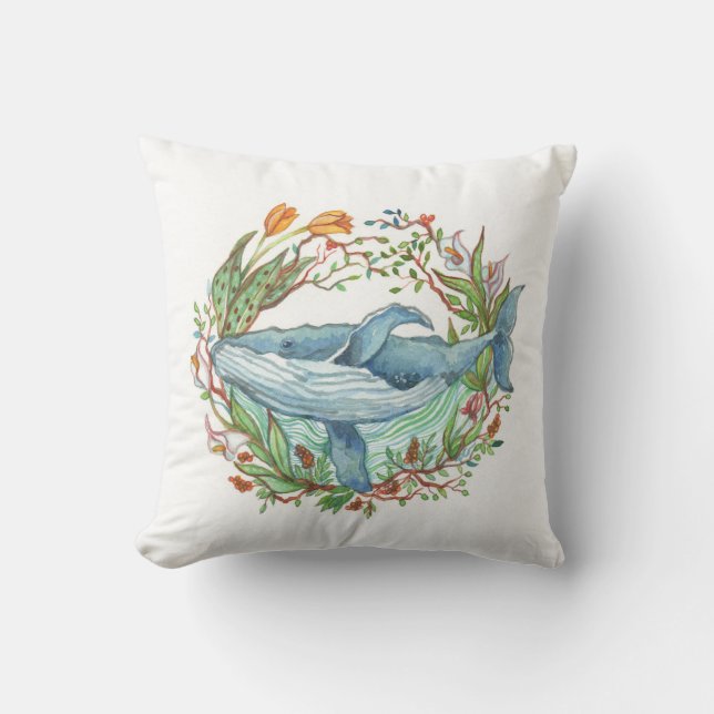 Coussin Whale Garden (Recto)