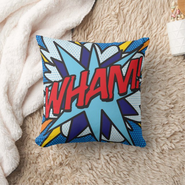 Coussin WHAM ZAP Fun Retro Comic Book Pop Art (Couverture)