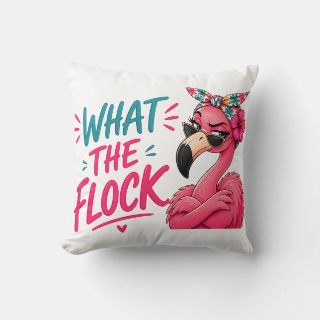 Coussin What The Flock - Lunettes de soleil Flamant Rose T (Recto)