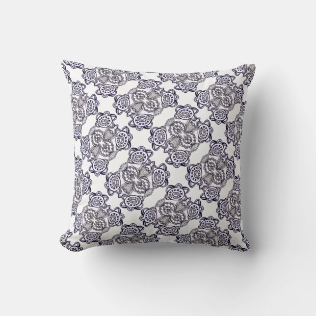 Coussin Wheels Black and White - Throw Pillow (Recto)