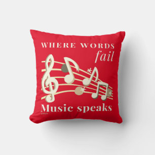 Coussin WHERE WORDS FAIL MUSIC PARLE un don inspirant
