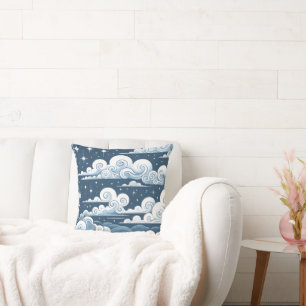 Coussin Whimsical Blue Celestial Baby Boy