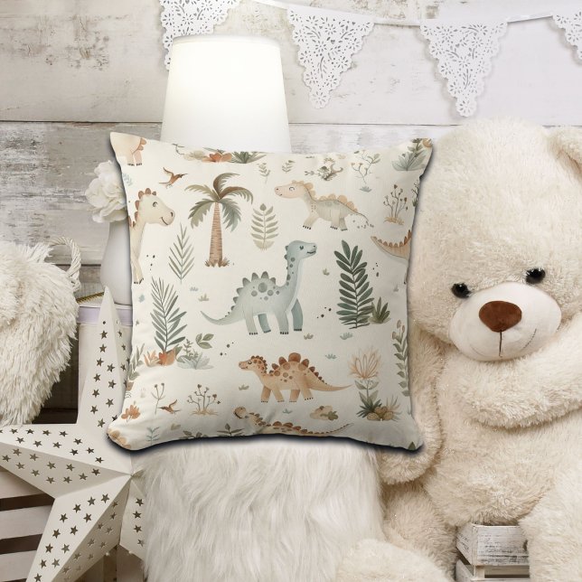 Coussin Whimsical Boho Jungle Dinosaur Motif (Créateur téléchargé)