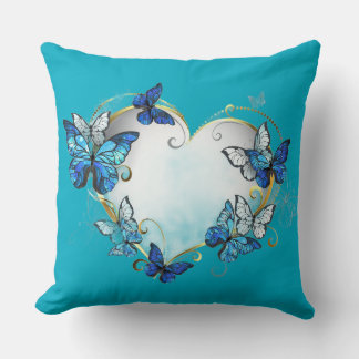 Coussin Whimsical Butterflies Heart Pillow