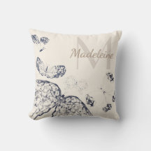 Whimsical Elegant Navy dentelle papillons Monogram
