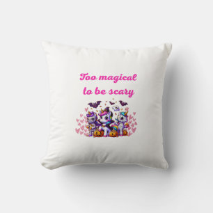 Coussin Whimsical Halloween Ponies Illustration – "Too Mag