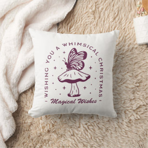 Coussin Whimsical magique Noël violet esthétique