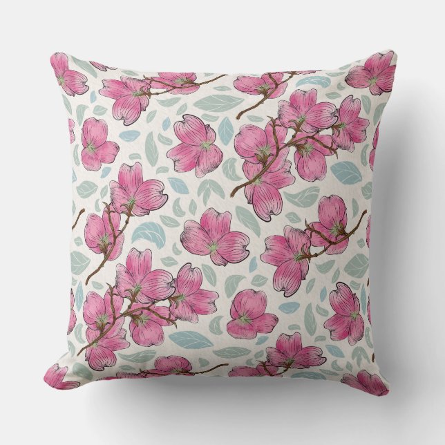 Coussin Whimsical Orchid Garden Square Pillow  (Recto)