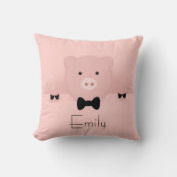 Whimsical pink pig cute Farm Animal
