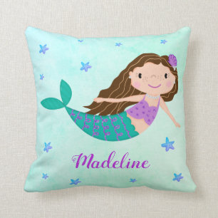 Coussin Whimsical Purple Sirène Parties scintillant