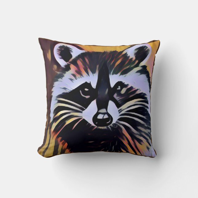Coussin Whimsical Raccoon - Un design inspiré par la natur (Recto)