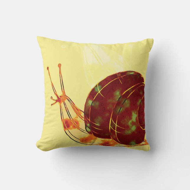 Coussin Whimsical Snail Sojouré : (Recto)
