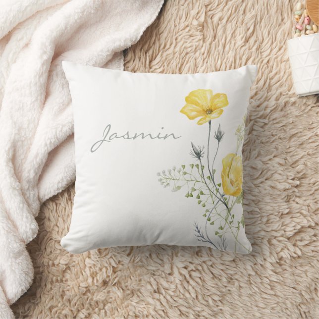 Coussin Whimy Fleur sauvage Mustard Nom jaune (Couverture)