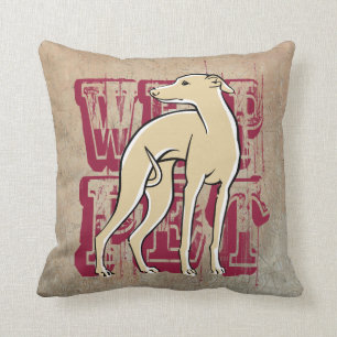 Coussin Whippet bordeau