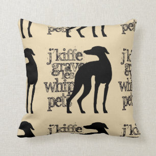 Coussin Whippet Kiffé (noir)