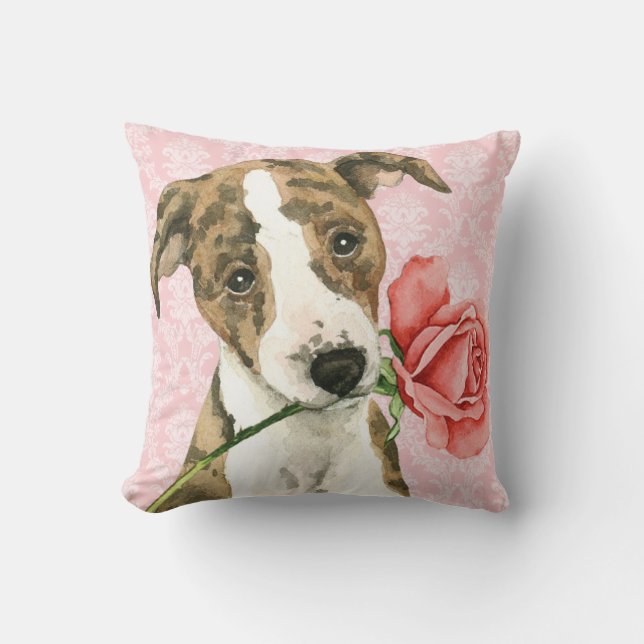 Coussin Whippet rose de Valentine (Recto)