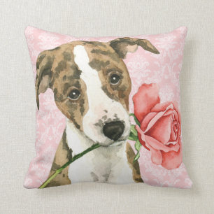 Coussin Whippet rose de Valentine