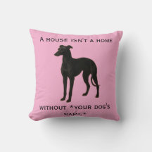 Coussin Whippet 'Une maison n'est pas un foyer san