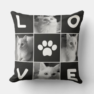 Coussin Whiskered Whimsy : Embrassez l'amour - Amoureux de