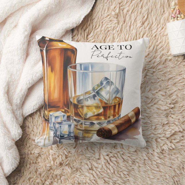 Coussin Whiskey and Cigar Men’s Birthday Party (Couverture)