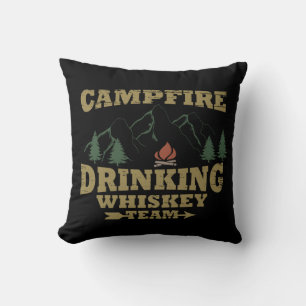 Coussin Whiskey cite d'amusants propos de campeurs de camp