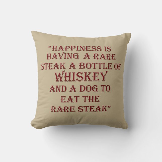 Coussin Whiskey cite d'étranges paroles d'alcool (Recto)