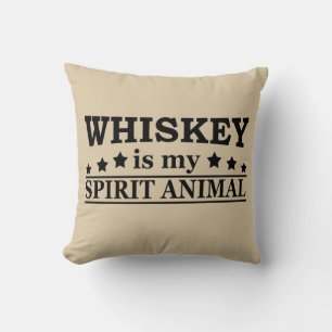 Coussin Whiskey est mon animal d'esprit drôle de dire alco