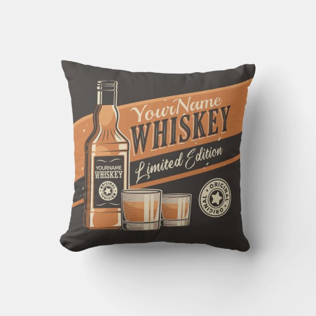Coussin Whiskey Liquor Bottle Western Bar (Recto)