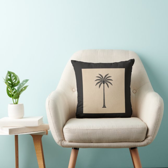 Coussin Whisper Fountains Black Palm Cushion (Chaise)