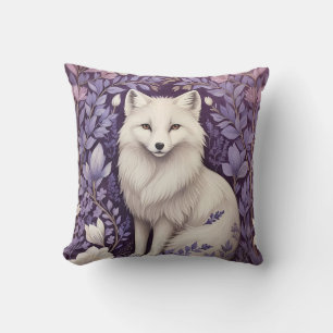 Coussin White Arctic Fox Lavender William Morris Fleurs