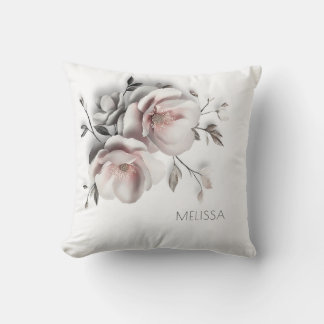 Coussin White Blush 3 D Flower